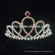 wholesale red crystal Pageant Tiara Crown With crystal for girls